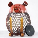 Tirelire cochon en métal, idéale pour économiser