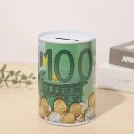 Tirelire en métal design Euros