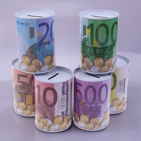 Tirelire Euro en métal moderne