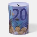 Coffre à pièces en métal Euros
