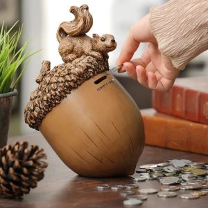 Tirelire artisanale en bois pour collection