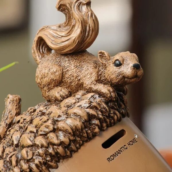 Tirelire en bois naturel, objet de décoration