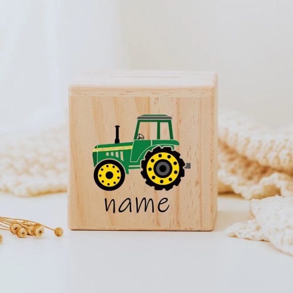 Tirelire bois pour enfant, style personnalisé garçon