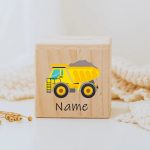 Tirelire en bois, décoration personnalisée pour garçon