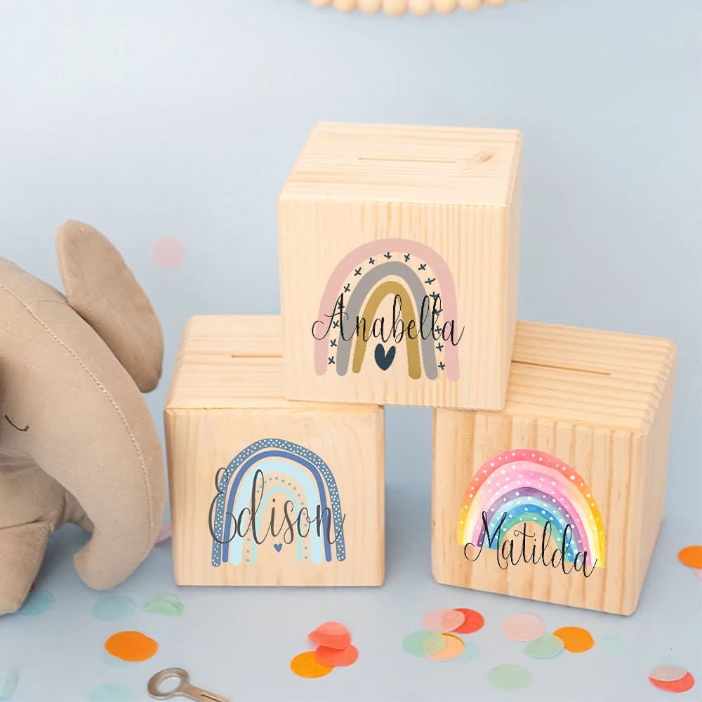 Tirelire Personnalisée pour Fille en Bois