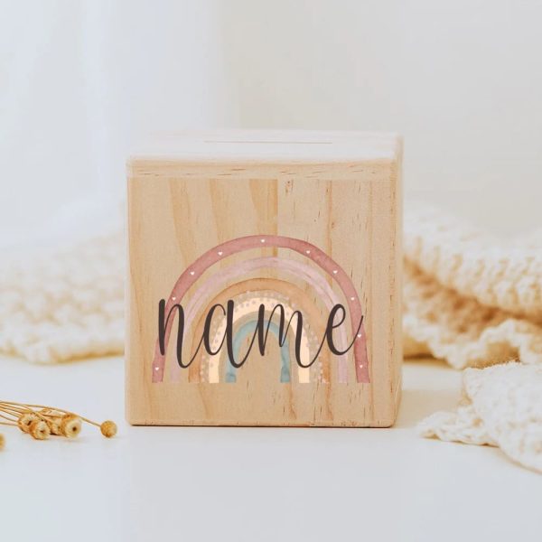 Tirelire pour fille en bois avec design unique