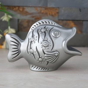 Tirelire en forme de poisson, design coloré et ludique