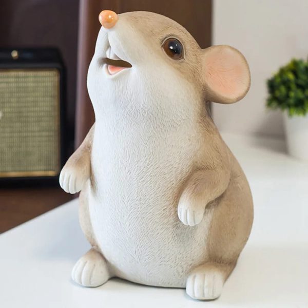 Tirelire animalière en forme de rat, design ludique