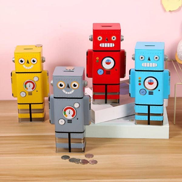 Tirelire en métal avec forme de robot original