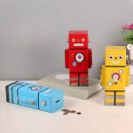Robot tirelire métallique pour enfants et adultes