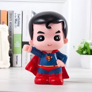 Tirelire Super-Man pour enfants, design ludique et coloré
