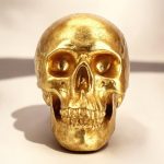 Tirelire élégante en forme de tête de mort