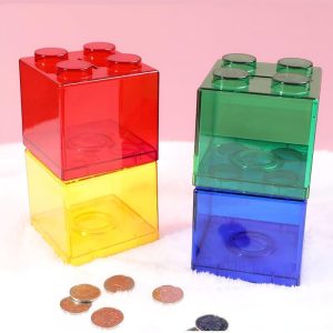 Tirelire Transparente en Cube pour enfants