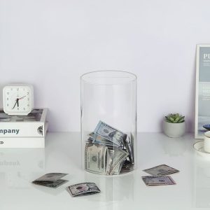Tirelire sans ouverture, design transparent pour visualiser les économies