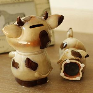 Déco originale : tirelire vache en céramique
