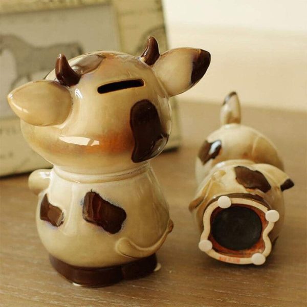 Déco originale : tirelire vache en céramique