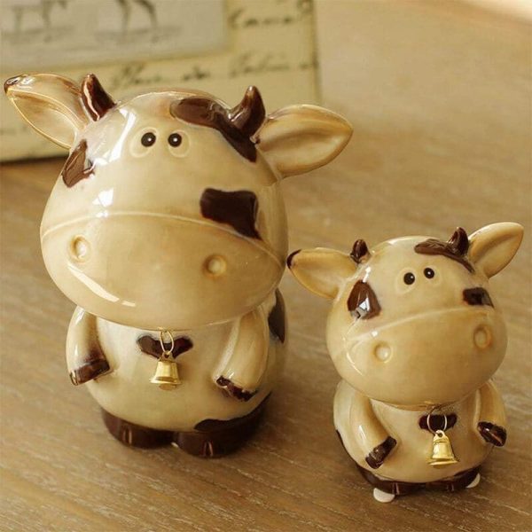 Accessoire de décoration : tirelire vache
