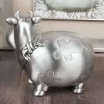 Tirelire métallique vache, objet de décoration amusant