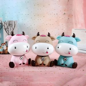Tirelire en forme de vache rose pour enfants