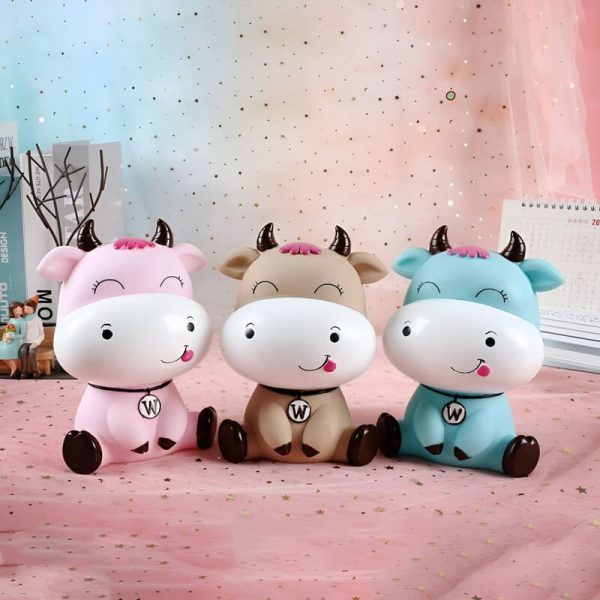 Tirelire en forme de vache rose pour enfants
