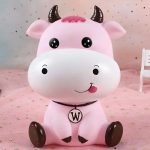 Tirelire originale vache rose pour économiser