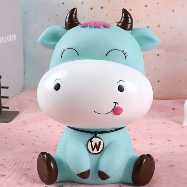 Cadeau enfant : tirelire vache rose mignonne