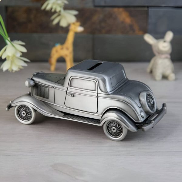 Tirelire auto vintage, ajout parfait pour la déco