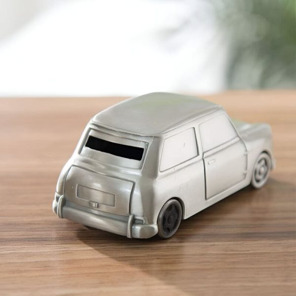 Tirelire en forme de voiture, couleur argent
