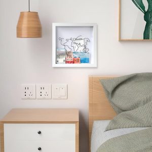 Tirelire de voyage en acrylique clair