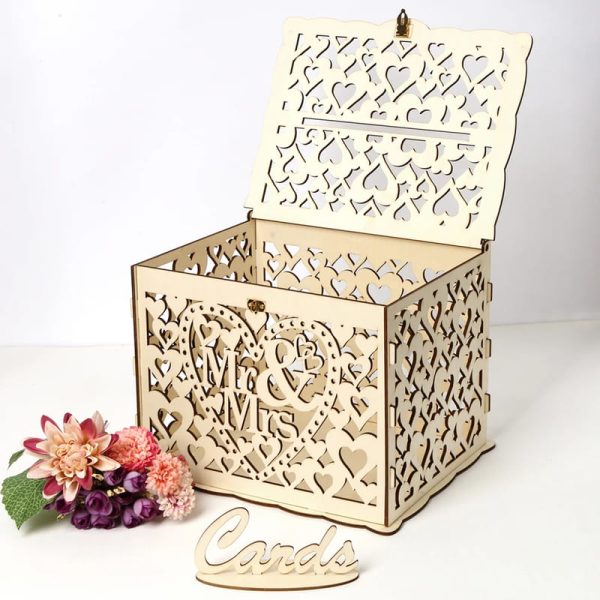 Tirelire mariage personnalisée en bois décoratif